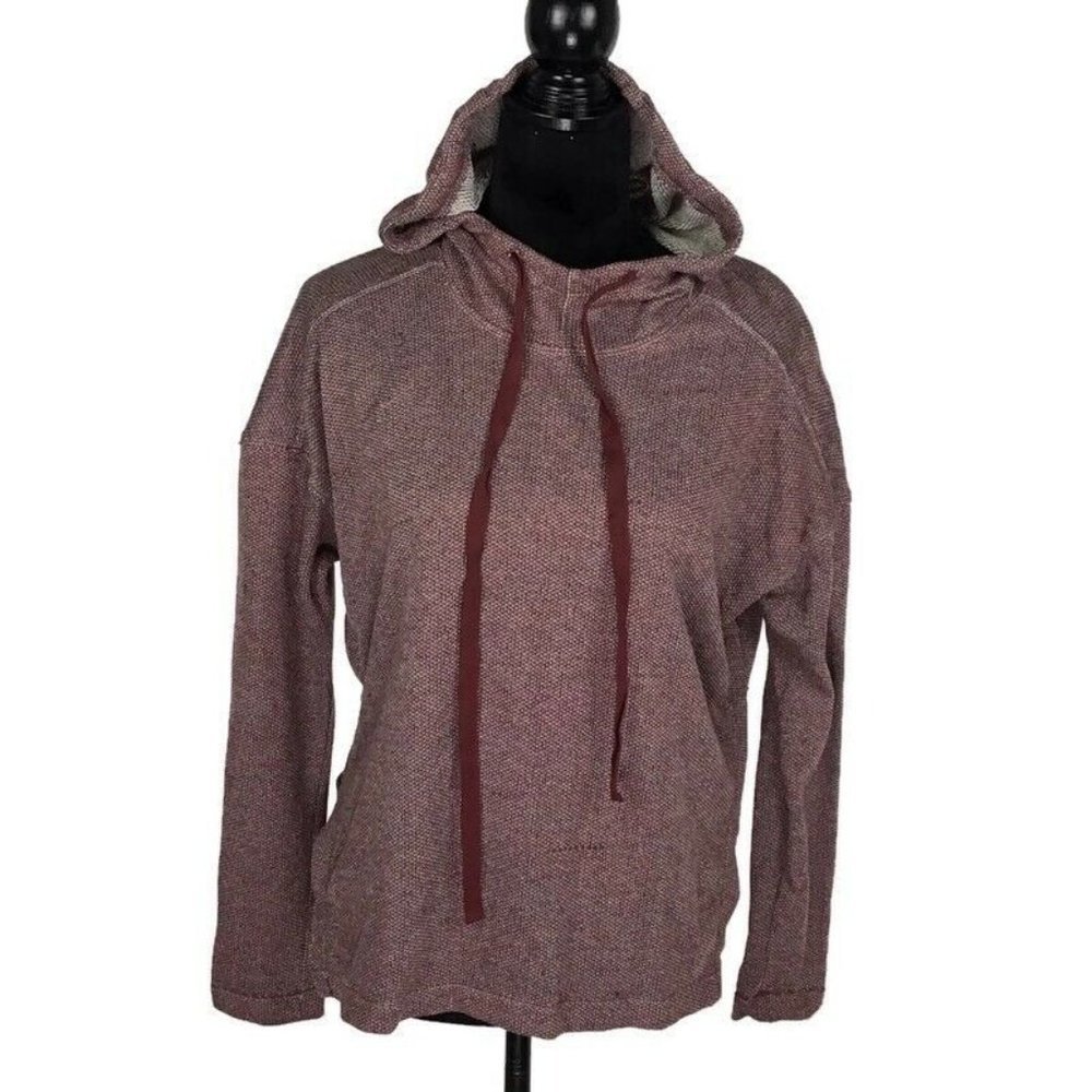 Max Studio NEW Burgundy Double Knit Tunic Hoodie Pullover Sweater Ret. $88 - Picture 3 of 7
